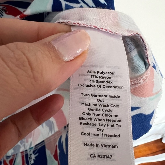 Talbots Abstract Floral V-Neck Sleeveless Multicolor Summer Dress Size Large - Picture 4 of 5